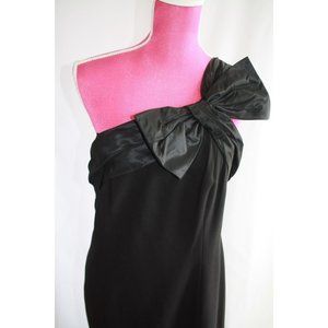 Carmen Marc Valvo One Shoulder Dress Black Women Size 12